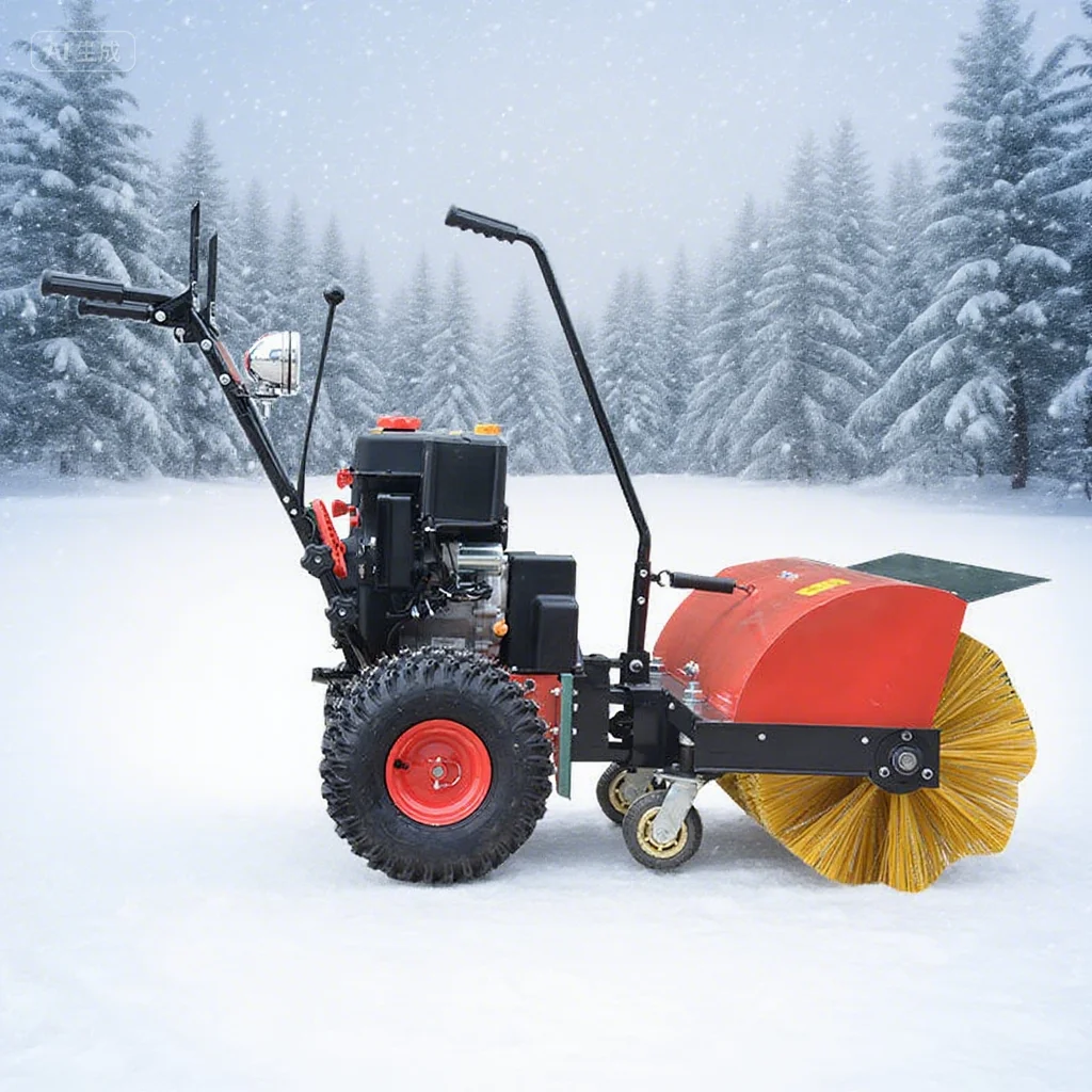 Snow Removal Machine  Automatic Gas Snow Blower Snow Blowers for Road Sweeper Brush Equipment