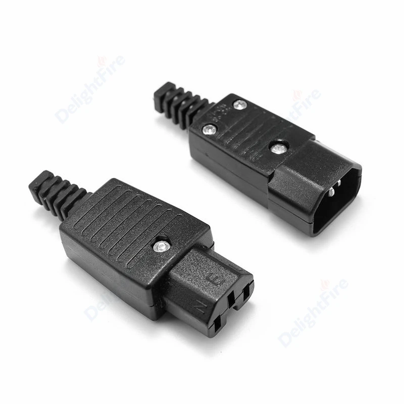 

IEC Straight Cable Plug Connector C13 C14 Female Male Plug Replacement Rewirable Power Connector AC Socket Electrical Converter