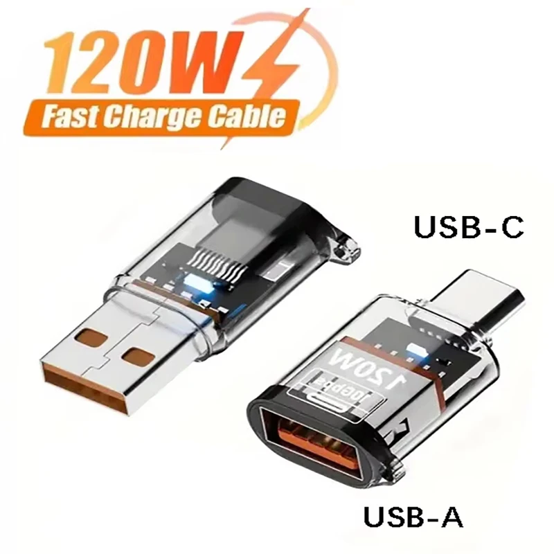 Type C Adapter USB 3.2 To Type C Converter For iPhone For MacBook For iPad For Huawei 120W 10GB High Speed Data Audio Transfer