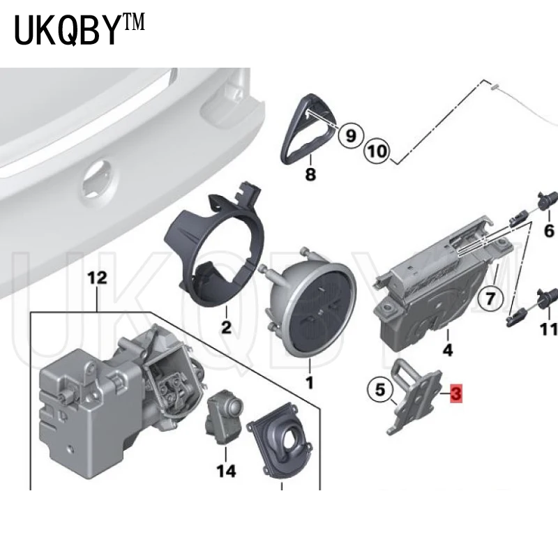 Luggage compartment lid after locking clamp 5system F18 F01 F02 F10 51247199178