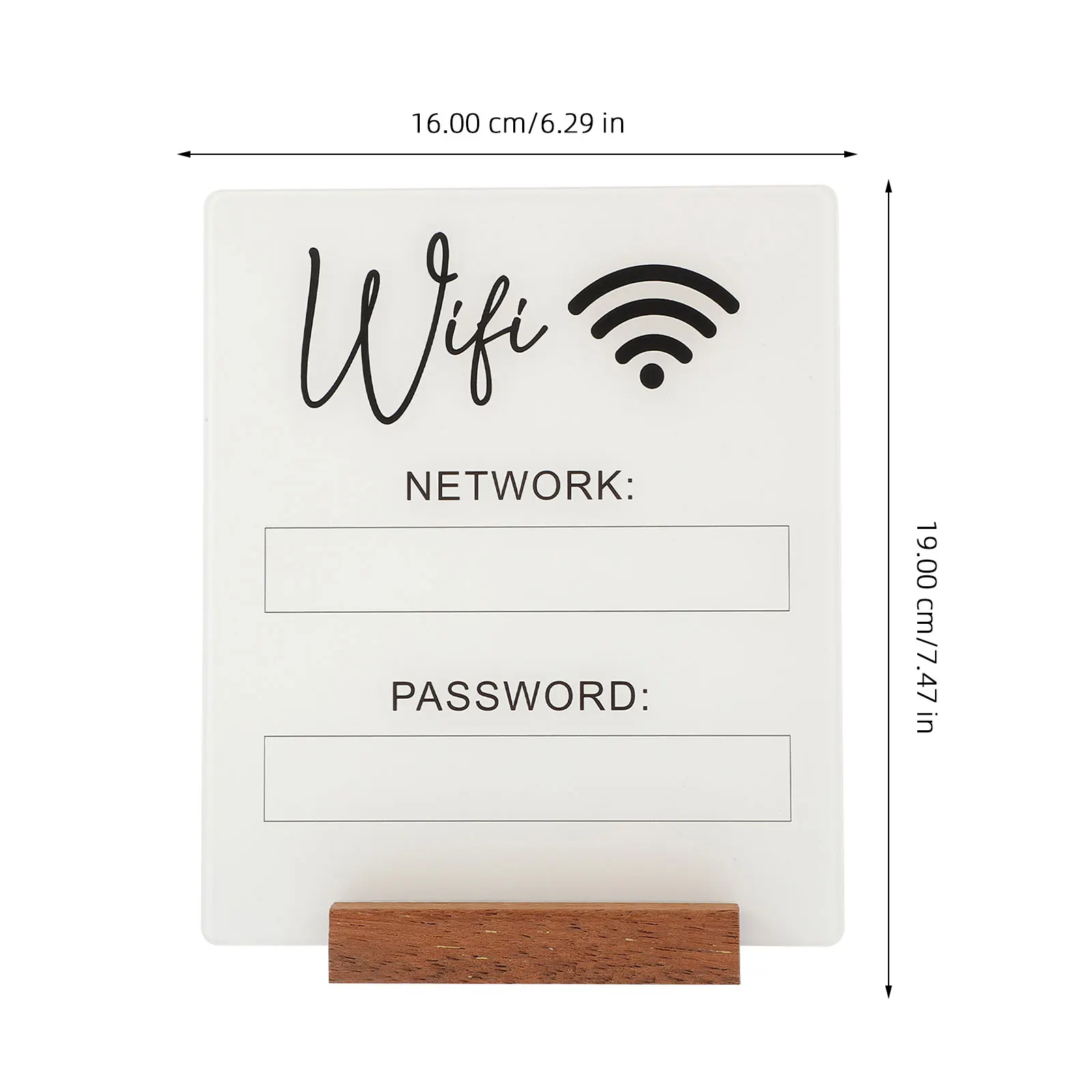 Acrylic Wifi Password Sign Clear Scratch-Resistant Desktop Display For Home Hotel Guest Room Desk Stand Network Coverage Sign