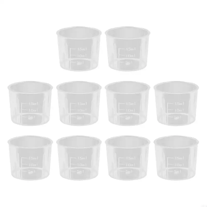 G8TA Epoxy Resin Campuran Piala Cairan Mengukur Cangkir Pencampuran untuk Dapur Sekolah 10x