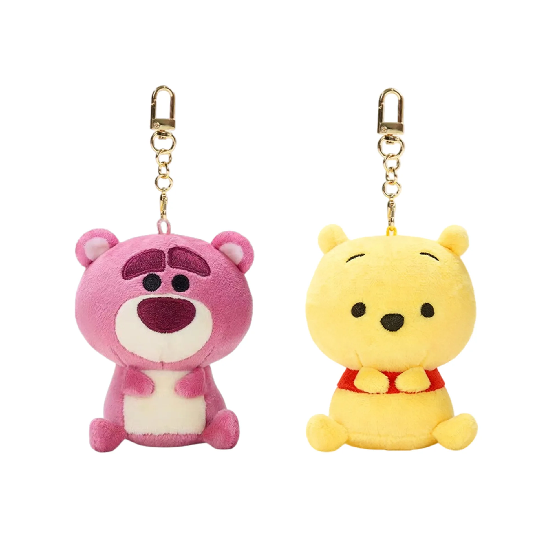AOGER Strawberry Bear Winnie the Pooh Plush Toys Small Pendant KeyChains Stuffed Animals School Bag Hangings Christmas Gifts