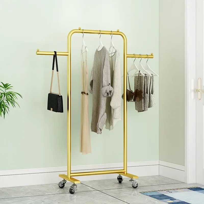 Bedroom hanger living room multi-functional clothes bag storage clothes pole floor