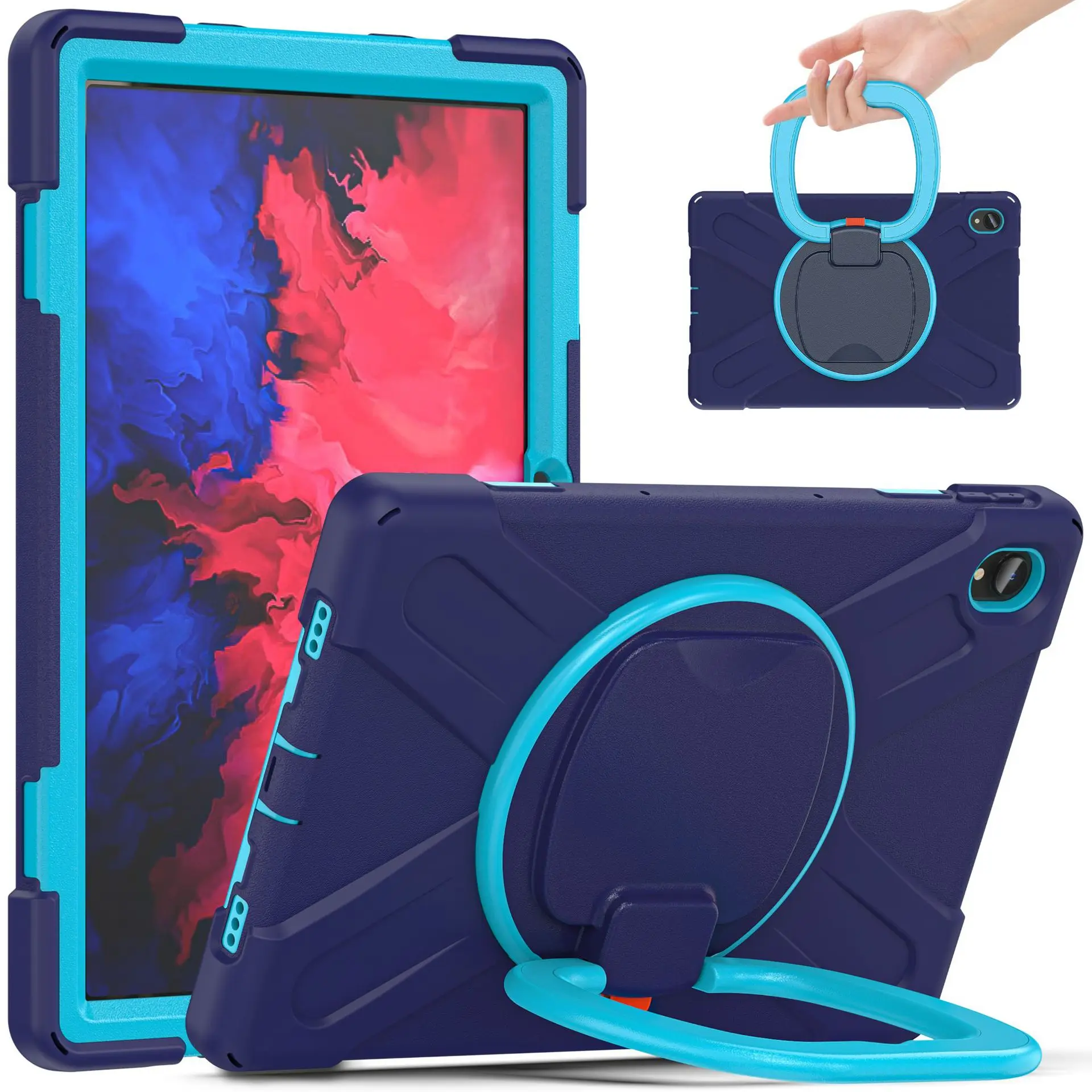 For Lenovo Tab P11 TB-J606F Tablet Case 11 Inch Bracket Soft Silicone Back Cover for Lenovo Tab P11 Plus 2021 J607F J616F