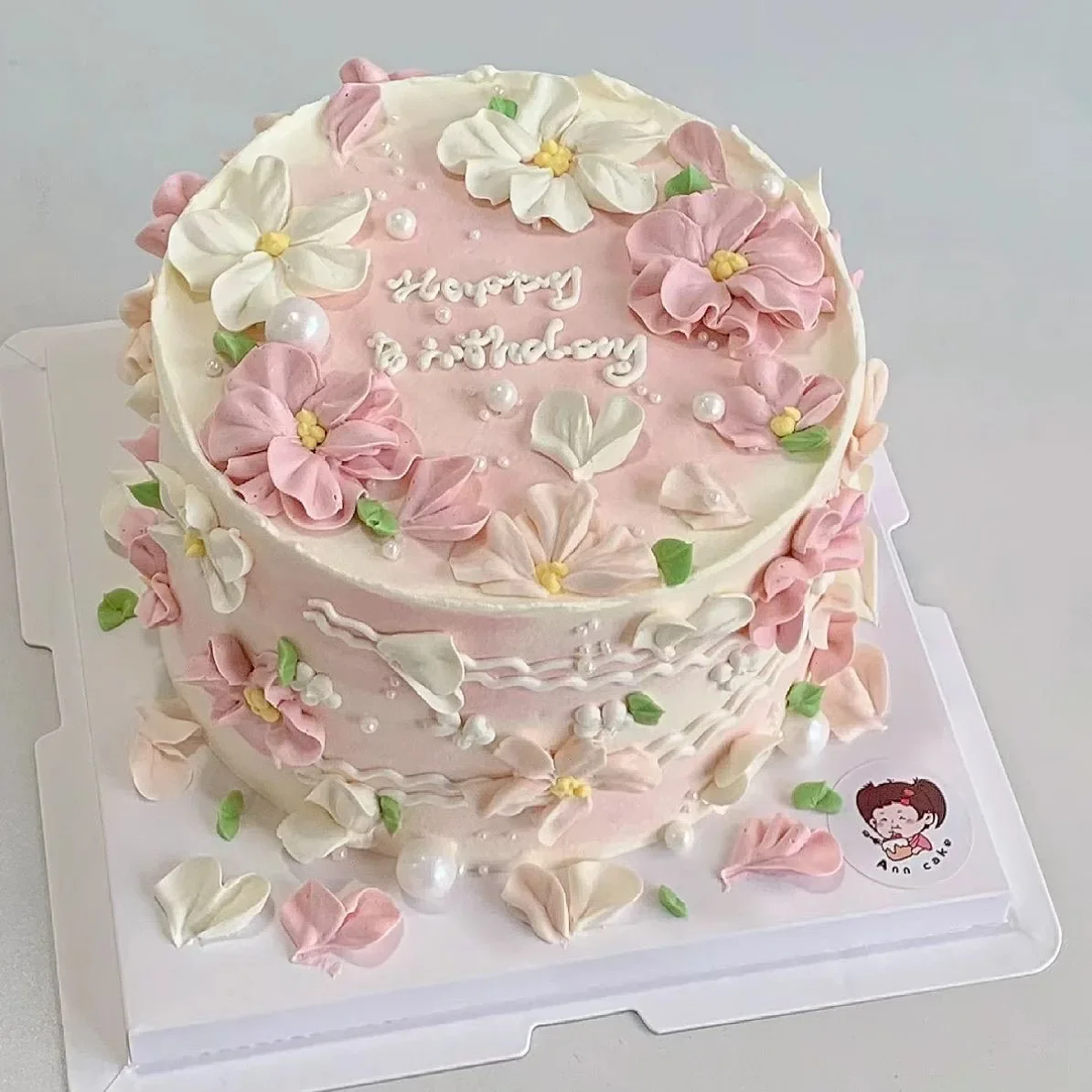 Pattern Simulation Birthday Cake Model Ornaments Cute Cream Fake Cake Mold Plastic Sample Window Display Accessories Decoration
