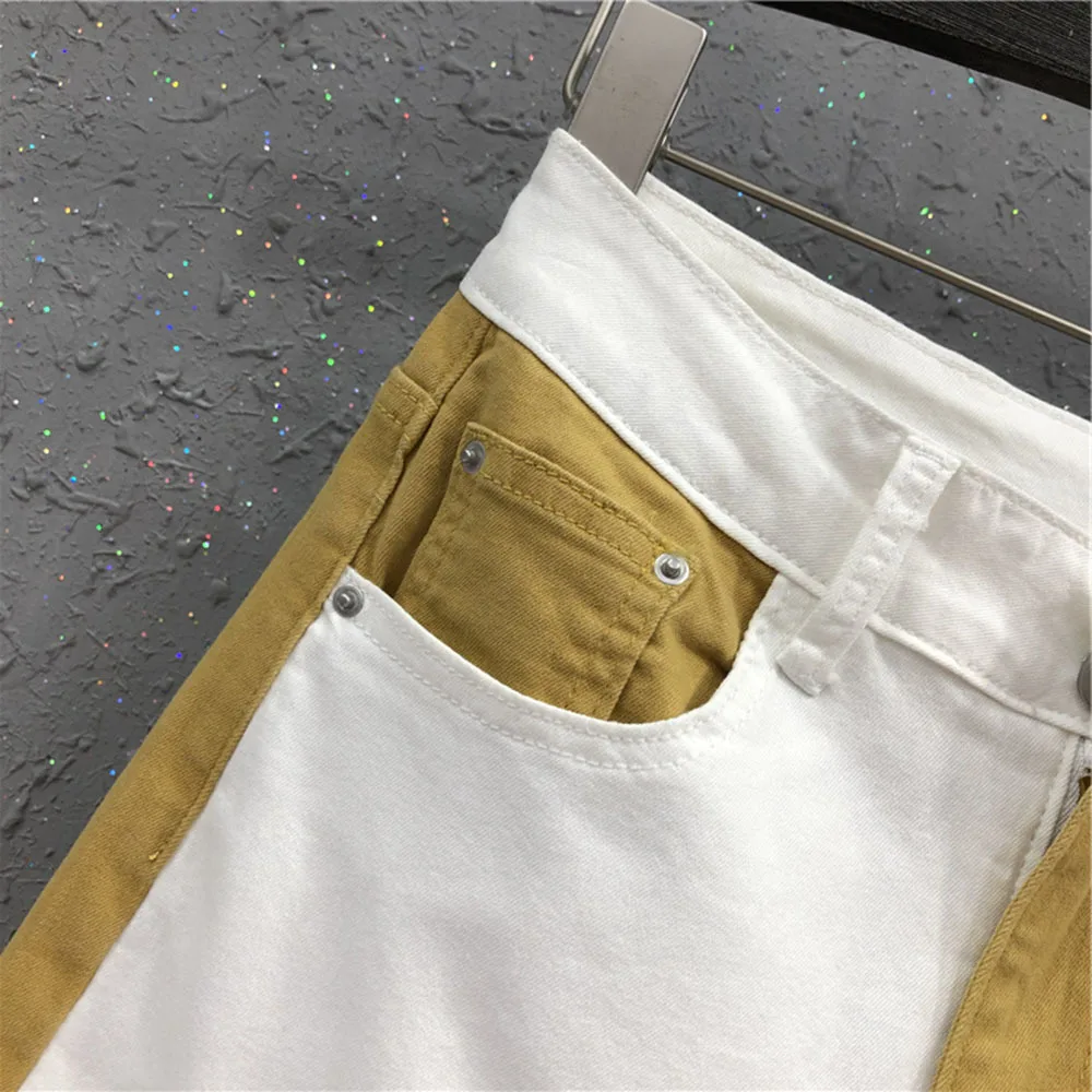 Spring New Fashion Women High Waist Loose White Jeans All-matched Casual Elastic Denim Cotton Harem Pants