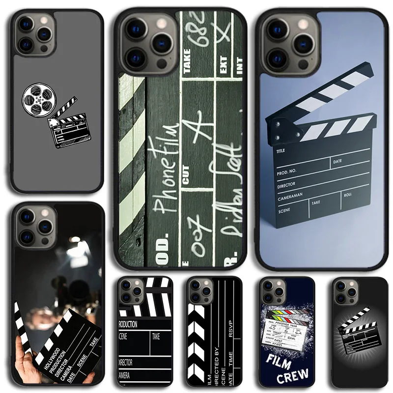 Film Movie maker Clapperboard Take Phone Case For iPhone 16 15 14 13 12 Mini 11 Pro Max Plus XS Max XR Cover Shell coque