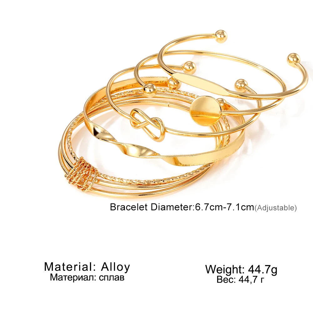 KISSWIFE New Design Metal Bracelet For Women Twisted Gold Color Light Luxury Opening Bangle Fashion Jewelry Gifts