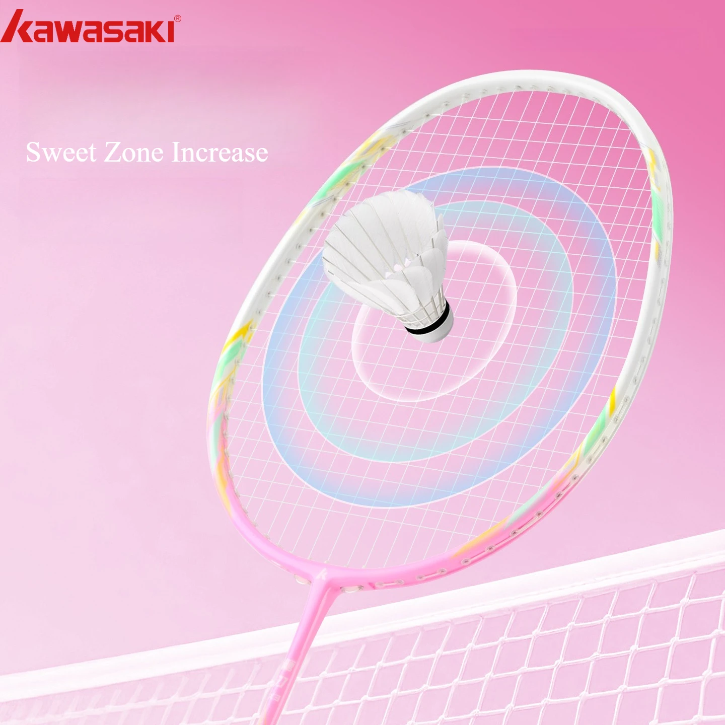 

Kawasaki 3U G5 Carbon Composite Badminton Racket 22LBS Strung with Free Bag Grips Offensive Lightweight Adults Training Rackets