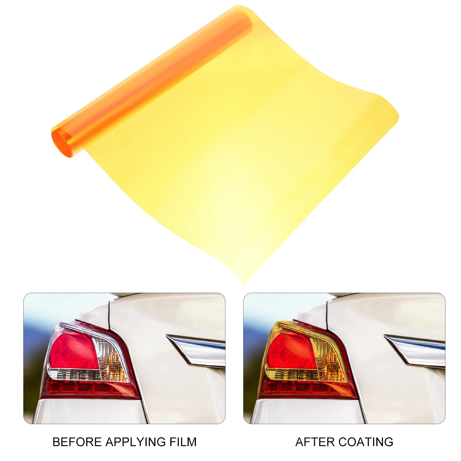 

120cmx30cm Tint Vinyl Film for Headlights Transparent Heat Resistant Self Adhesive Car Light Protection Tail Light Tint Orange