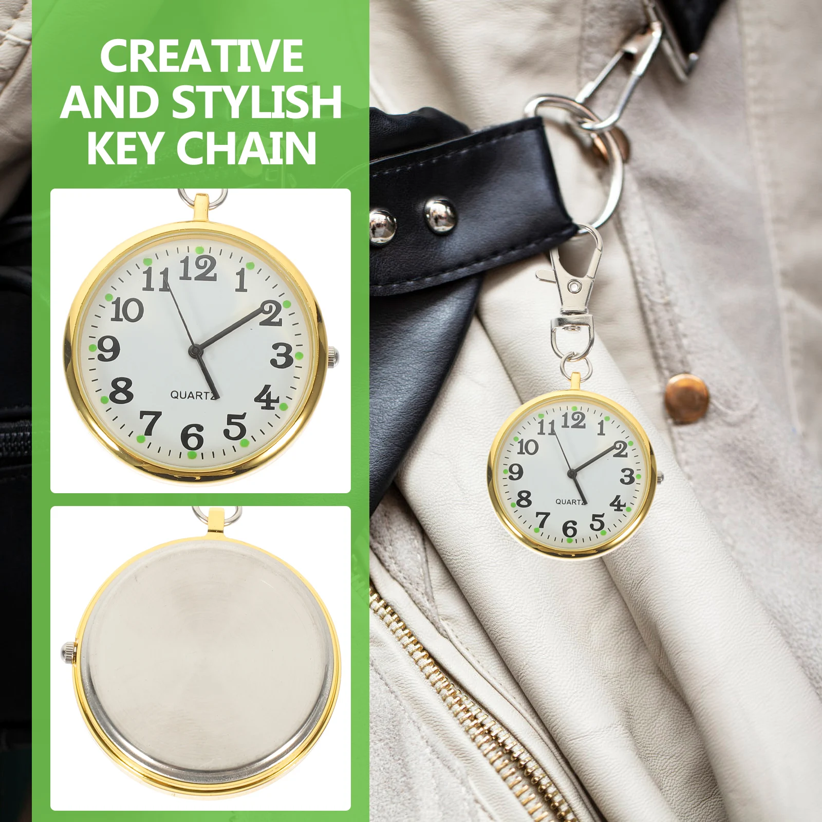 

Quartz Pocket Keychain Alloy Nurse Watch Vintage Key Ring Pendant for Keys Car Decoration Pocket Watch Accessory