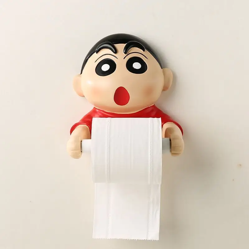Cartoon Character Tissue Holder Wall Mounted Toilet Paper Roll Holder Cute Bathroom Kitchen Home Decor Organizer