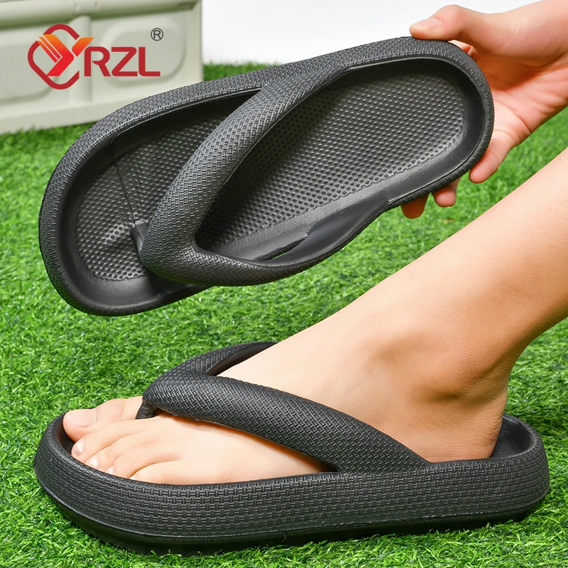 

YRZL Soft Sole Platform Flip Flops Women 2025 Summer Beach Non Slip Men Slippers Coulple Thick Sole Bathroom Slides Sandals