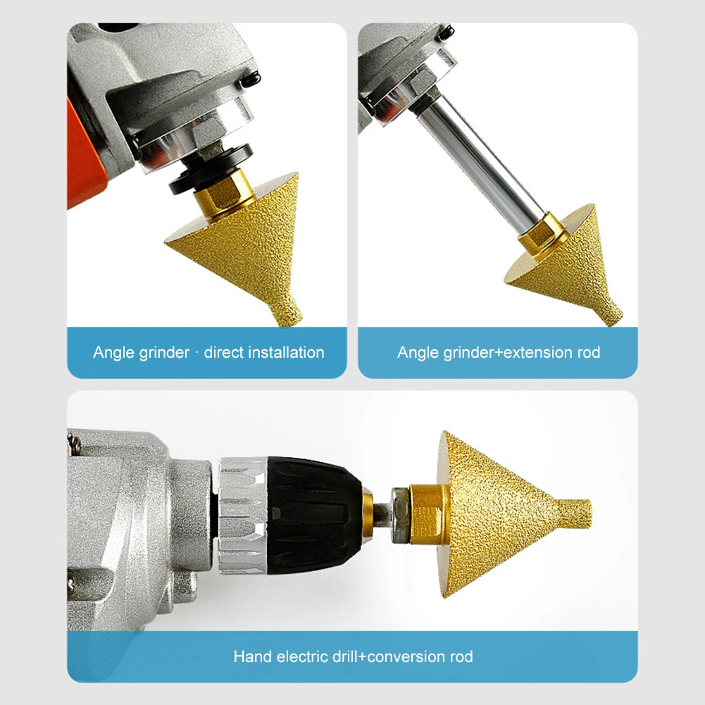 

Diamond-Beveling Chamfer Bit For Angle Grinder Abrasion Resistance Diamond-Beveling Chamfer Bit Tile Marble Milling Tools