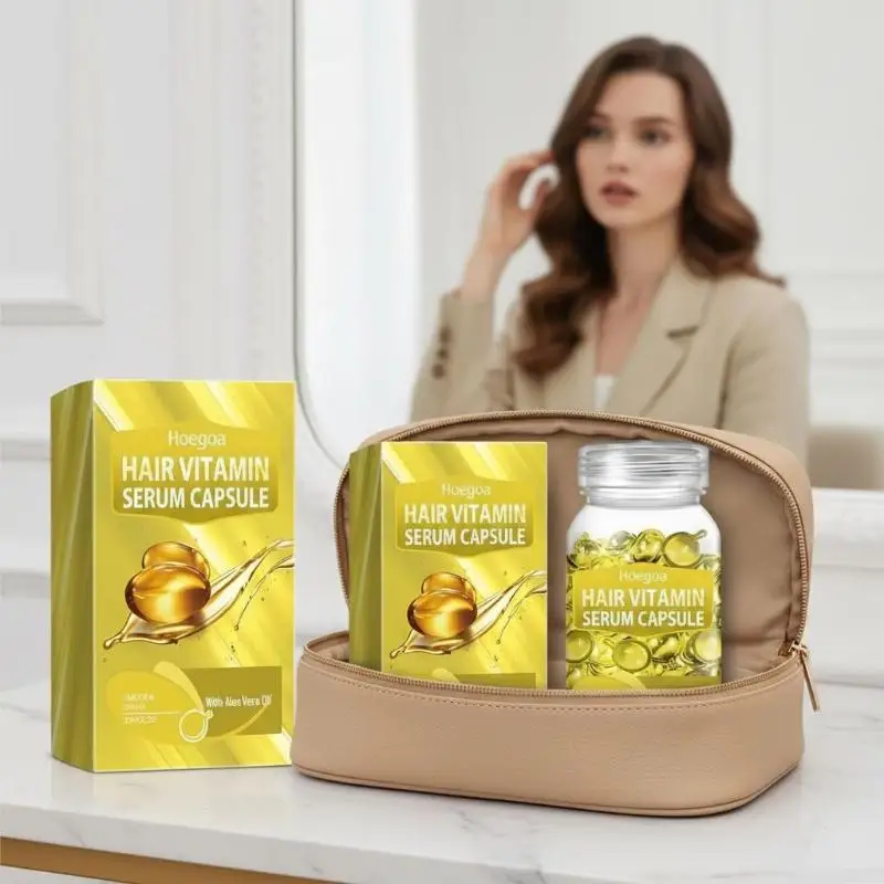 Yellow Hair Essential Oil Capsules for Damaged Hair Deep Repair Moisturize and Soften for Salon Home Use