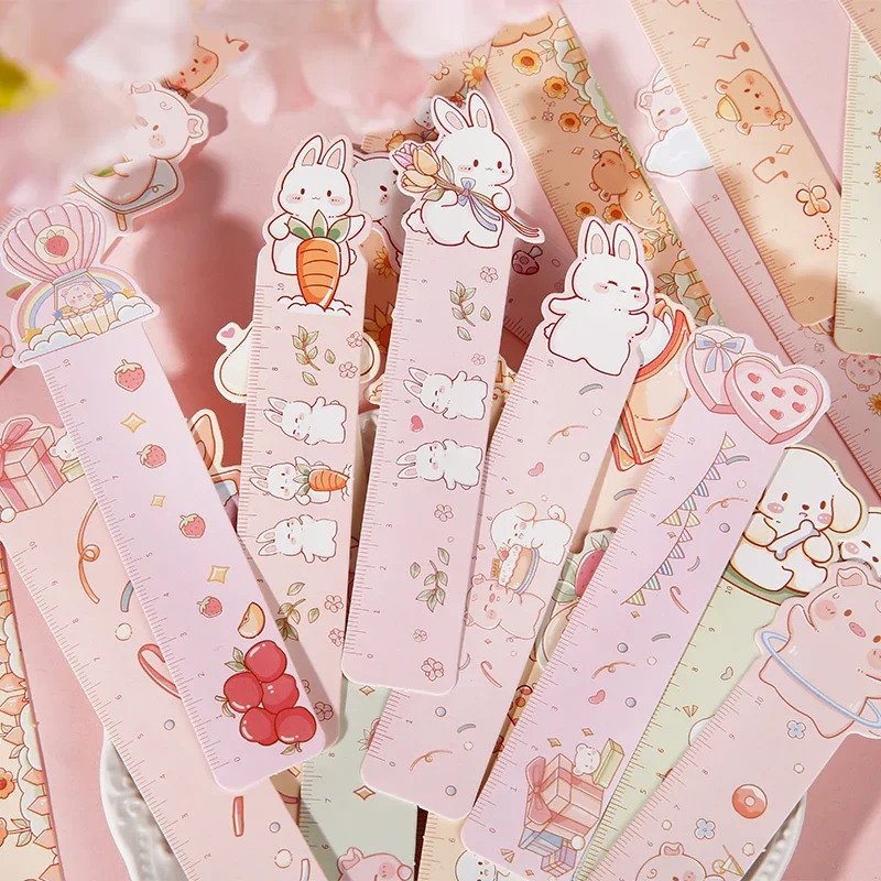 30 Uds. Marcapáginas fondo de regalo rosa tarjeta de bendición saludo caja de dibujos animados lindo suministros de etiquetas de papel Scrapbooking 152*42MM