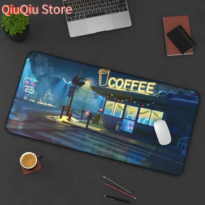 

Coffee Shop Deskmat | Cute Aesthetic Gaming Mousepad | Cafe PC Mat | Non-Slip Durable Large Pad for Gamers | Custom Office Decor