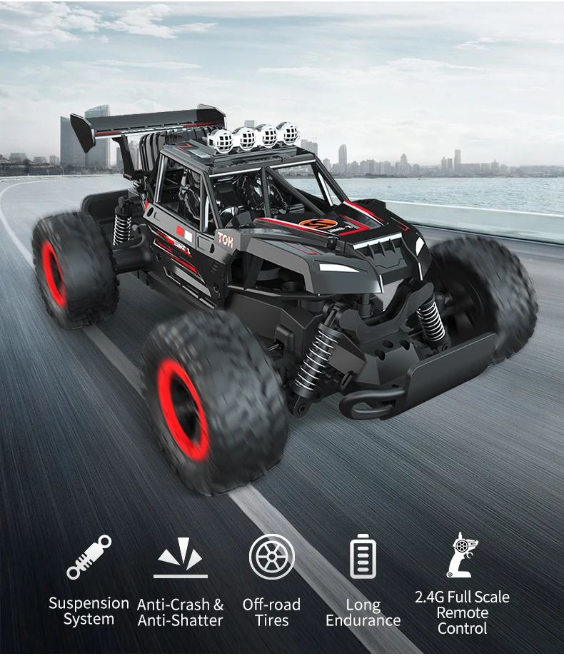 سيارة الانجراف التي يتم التحكم فيها عن بعد للأطفال، تسلق عالي السرعة على الطرق الوعرة، سيارة كبيرة للقدم، هدية لعبة سباق من السبائك #2