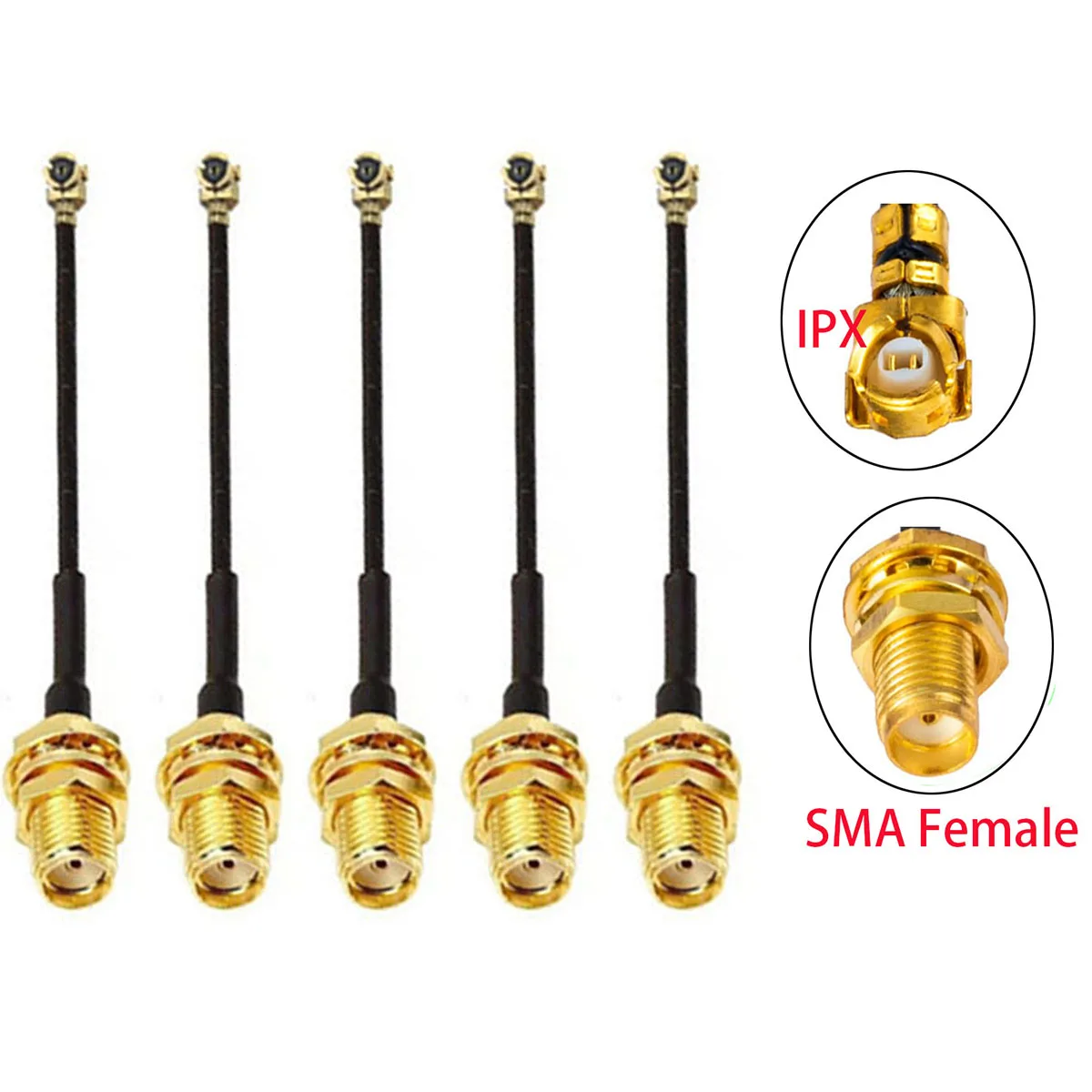 

5 шт. удлинительный кабель IPX UFL к SMA, переходной кабель SMA «мама» к IPX RF, 1,13 мм, удлинительный кабель IPX к SMA «мама»