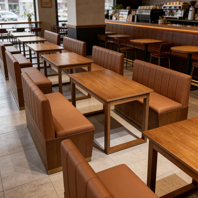 Commercial simple and minimalist style card seat sofa, coffee shop, milk tea shop, baking shop, double four-person catering agai