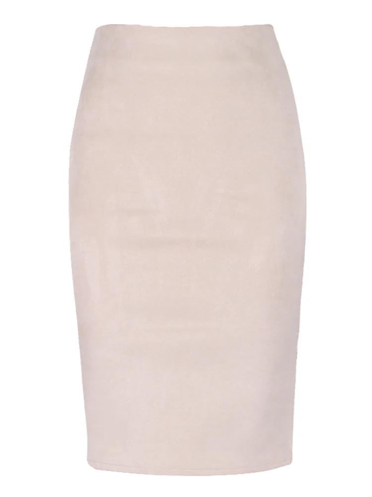 Gonna a tubino midi in pelle scamosciata multicolore sexy donna 2024 moda elastica a vita alta da ufficio gonne aderenti Saias