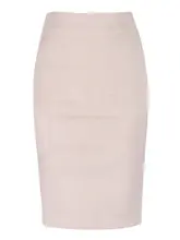Multicolor Suede Midi Pencil Skirt Women #4