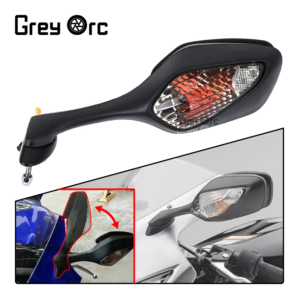For Honda CBR1000RR 2008-2016 VFR 1200 2010-2017 Accessories Motorcycle Rearview Mirror With Turn Signal Function Foldable