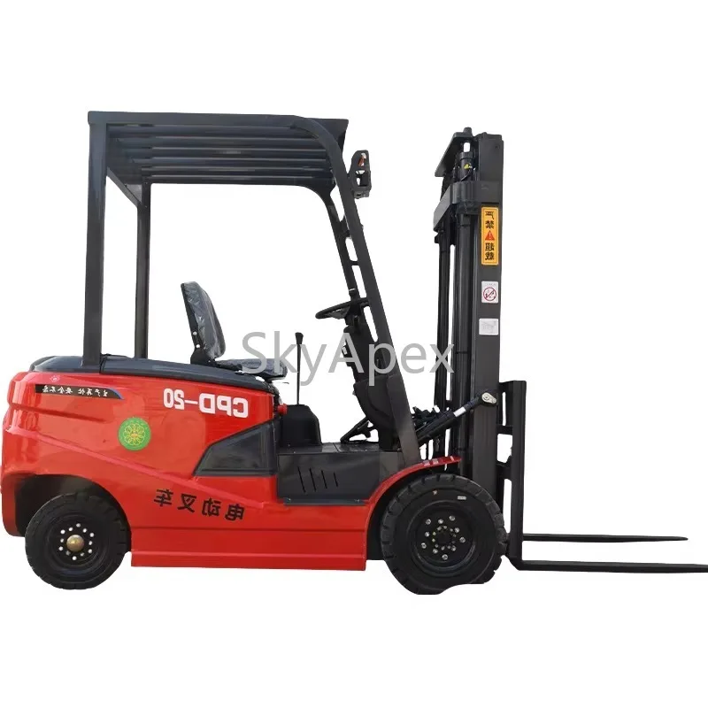 Hydraulic  Electric  Forklift  Truck  Single Two Three Stage Mast CE Certified Anti Slip Stable For Indoor Warehouse Factory Use