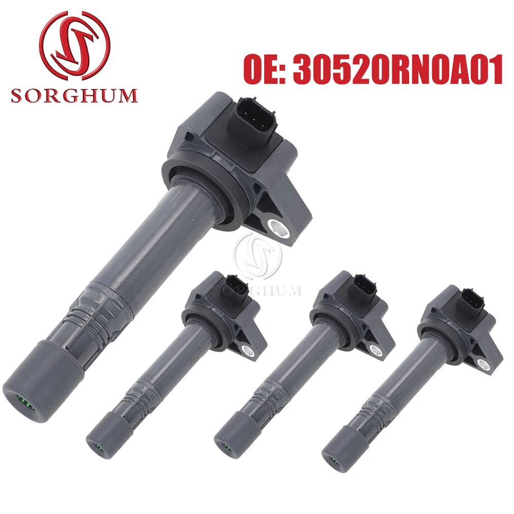 

SORGHUM 1/4PCS Car Ignition Coil For 2009 2010 2011 2012-2015 Honda Pilot Ridgeline Acura MDX RDX UF624 V6 30520RN0A01 UF624