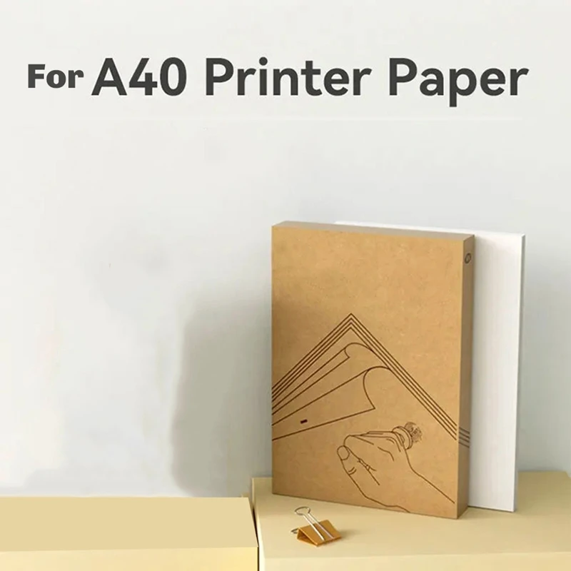 100 Sheets A4 Thermal Paper for A40 Portable Printer Quick Drying Long Term Retention Period Folded Paper-A14I