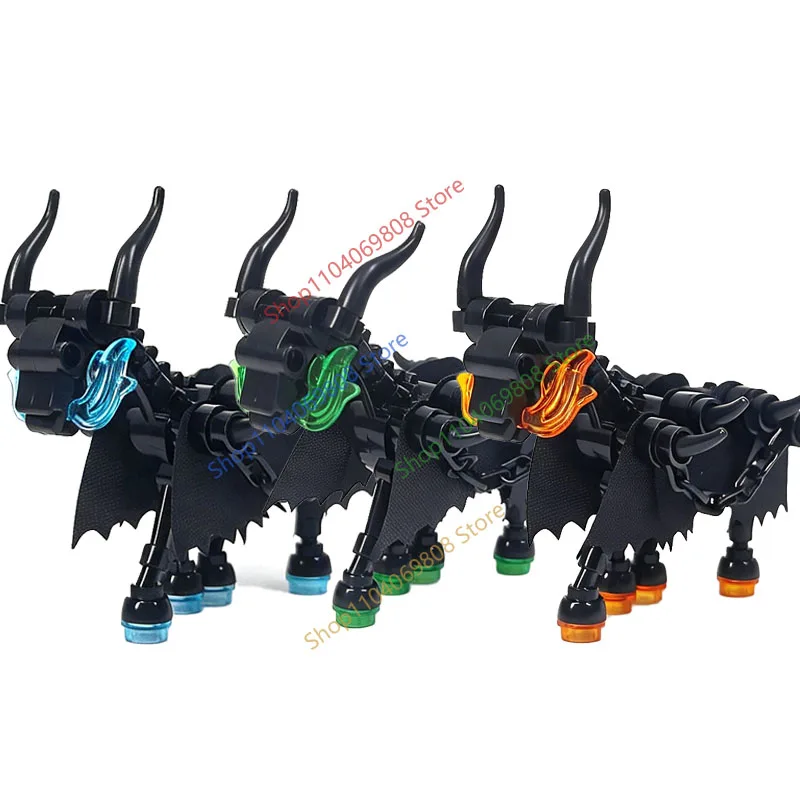 MOC Halloween Bausteine Skelett Armee Ritter Figuren Flamme Pferd Mittelalterlichen Vampir Möbel Montage DIY Ziegel Spielzeug Geschenke – Detail 2