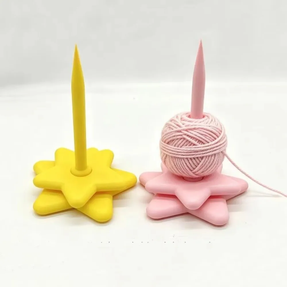 3D Printed Portable Wrist Yarn Holder Star Shaped Anti-slip Base Yarn Spinner Elevated Ball Dispenser Thread Spool Holder