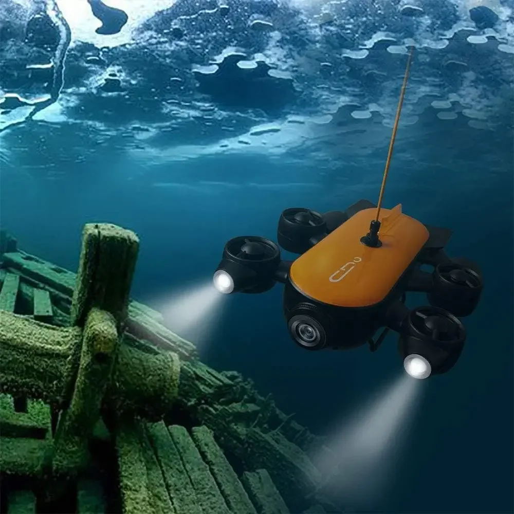 

GENEINNO 150M Tether Titan Профессиональный подводный дрон ROV AUV Робот с камерой 4K UHD для обнаружения, записи, защиты от порезов