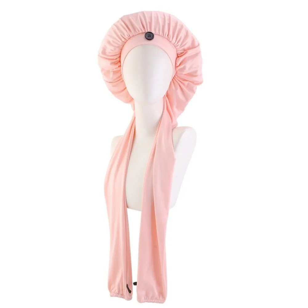 Silky Satin Satin Long Dreadlock Sleep Bonnet Adjustable Lightweight Long Hair Bonnets for Sleeping Bathing Hat Long Tail