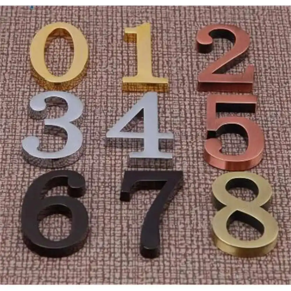 High Grade Custom Metal Bronze Digital Size English Letter Alphabetic Door Number Word Mounted Numbers Wall Letters Plate