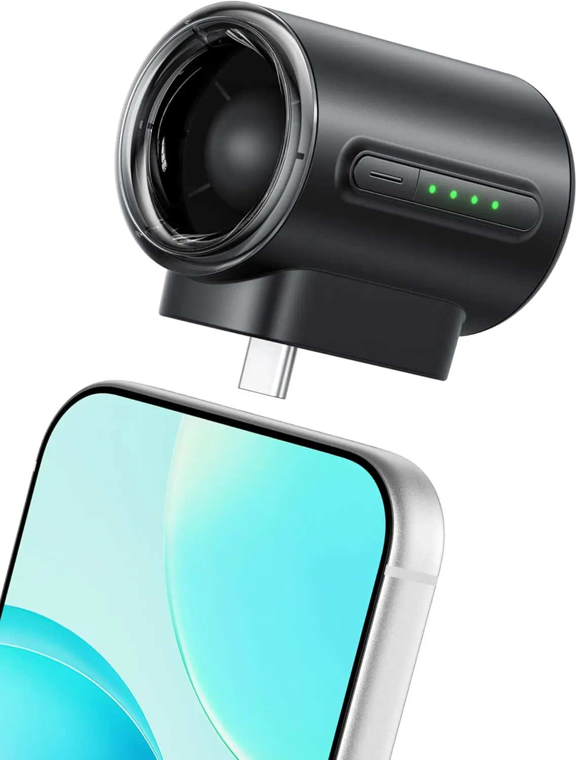 USB C Phone Fan 17000 RPM, 4 Speed Mini Portable Cell Phone Fan Attachment for Summer Travel Gifts Women Black
