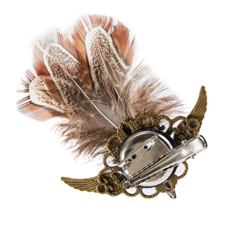 Neue Steampunk-Totenkopf-Broschen für Damen und Herren, Vintage-Flügel-Federn-Anstecknadeln, modisches Accessoire, Schmuck – Detail 4