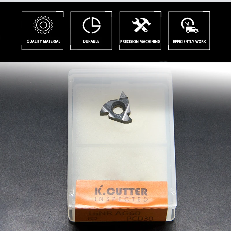 1pcs PCD Diamond Tool Threaded Carbide Insert Screw CNC Indexable Lathe Tool 11IR AG60 16ER AG55 16NR AG60 Thread Turning Tool