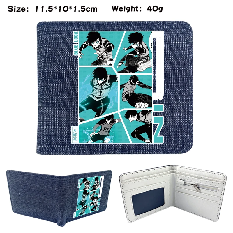 

Blue Lock Anime Wallet Men and Women Short Wallet with Card Holder Coin Purse