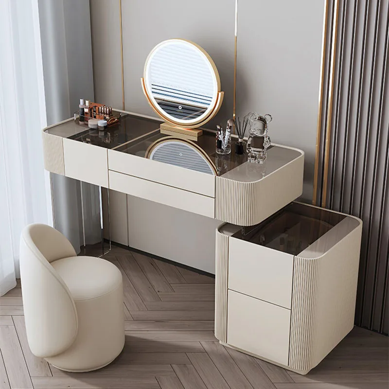 Nightstand Mirror Dressers Makeup Sideboards Hotel Storage Chair Drawers Dressing Table Wood Tavolo Da Trucco Bedrooms Furniture