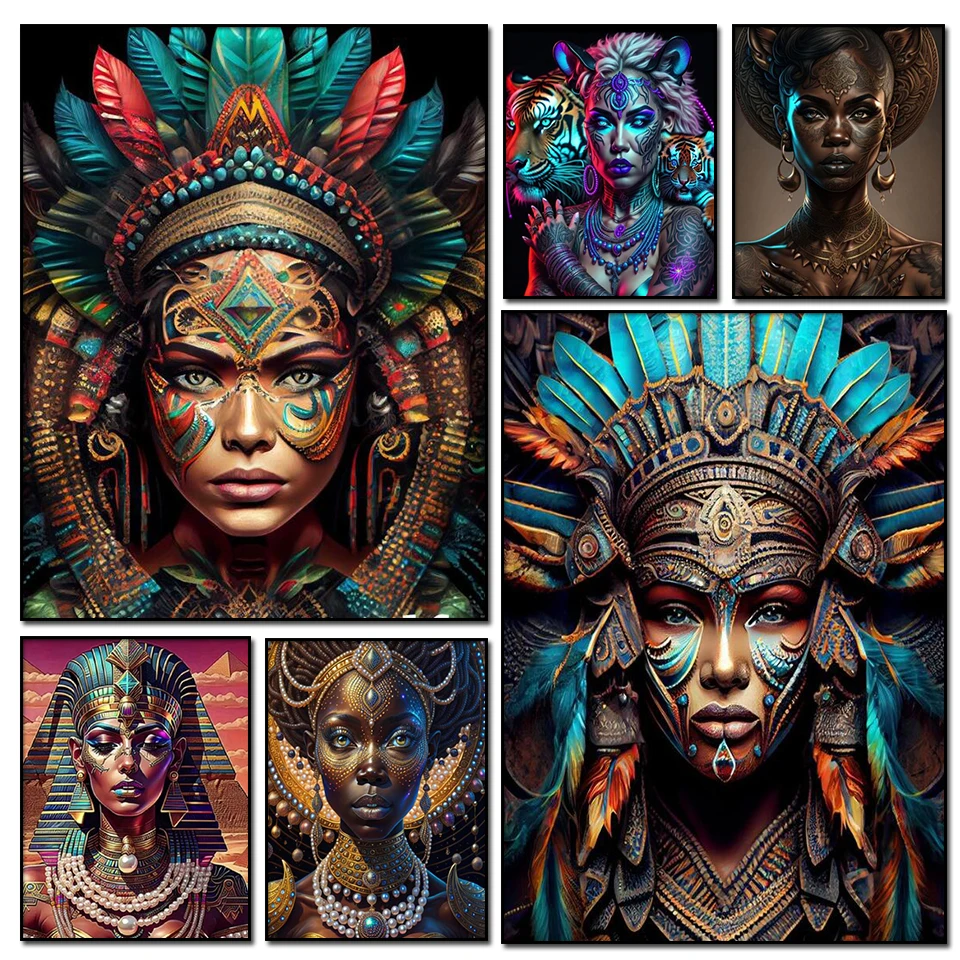 5d DIY Mexican Art Full Round Square Diamond Painting Egypt African Goddess Home Decor Diamond Mosaic Cross Stitch Handicrafts