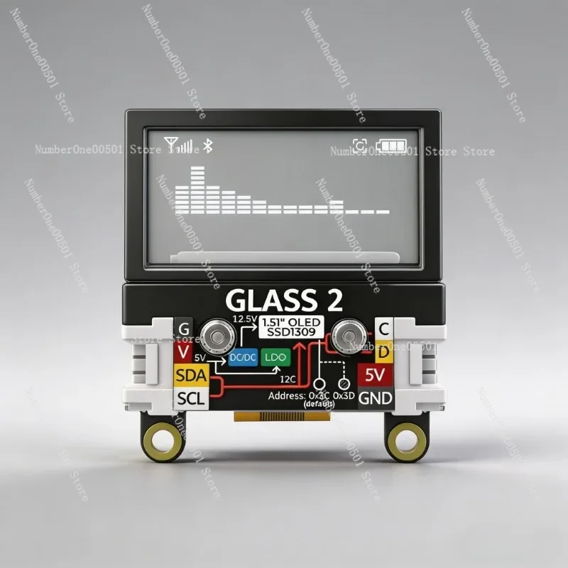 

Unit Glass2 2nd Gen Transparent OLED Expansion Screen 1.51 Inch SSD1309 For Arduino DIY Maker Smart Wearable Development