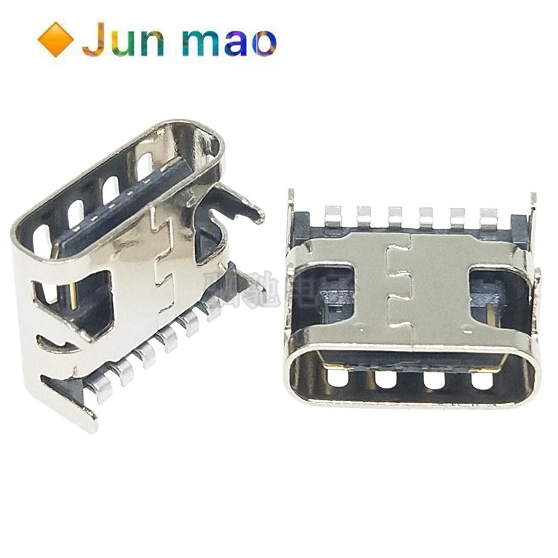Type-C female usb-3.1 post 6p positioning post at the back and plug in HD transmission interface quick charging connector at the