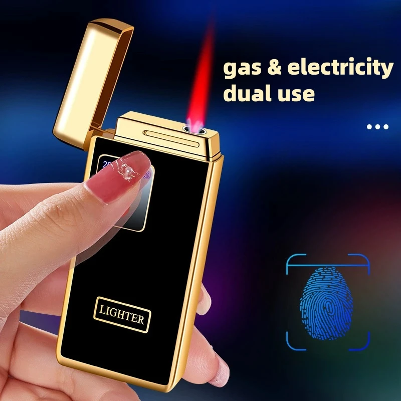 

Инновационная газовая зажигалка, электрическая комбинация, сенсорный экран, дисплей зажигания, ветрозащитная зажигалка, подарочные аксессуары для сигарет2026