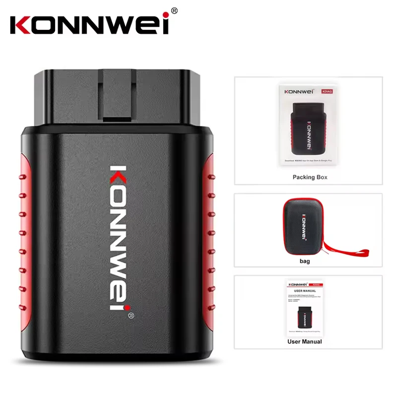 KONNWEI KDIAG Bluetooth OBD2 Scanner Full System Diagnostic Tool Oil Reset Battery Match Code Reader EPB Service ECU Programmer