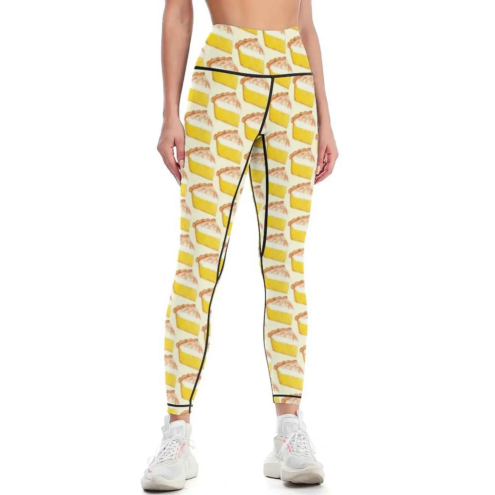 

Lemon Meringue Pie Pattern Leggings exercise clothing for sportswear gym harem pants legging gym Womens Leggings