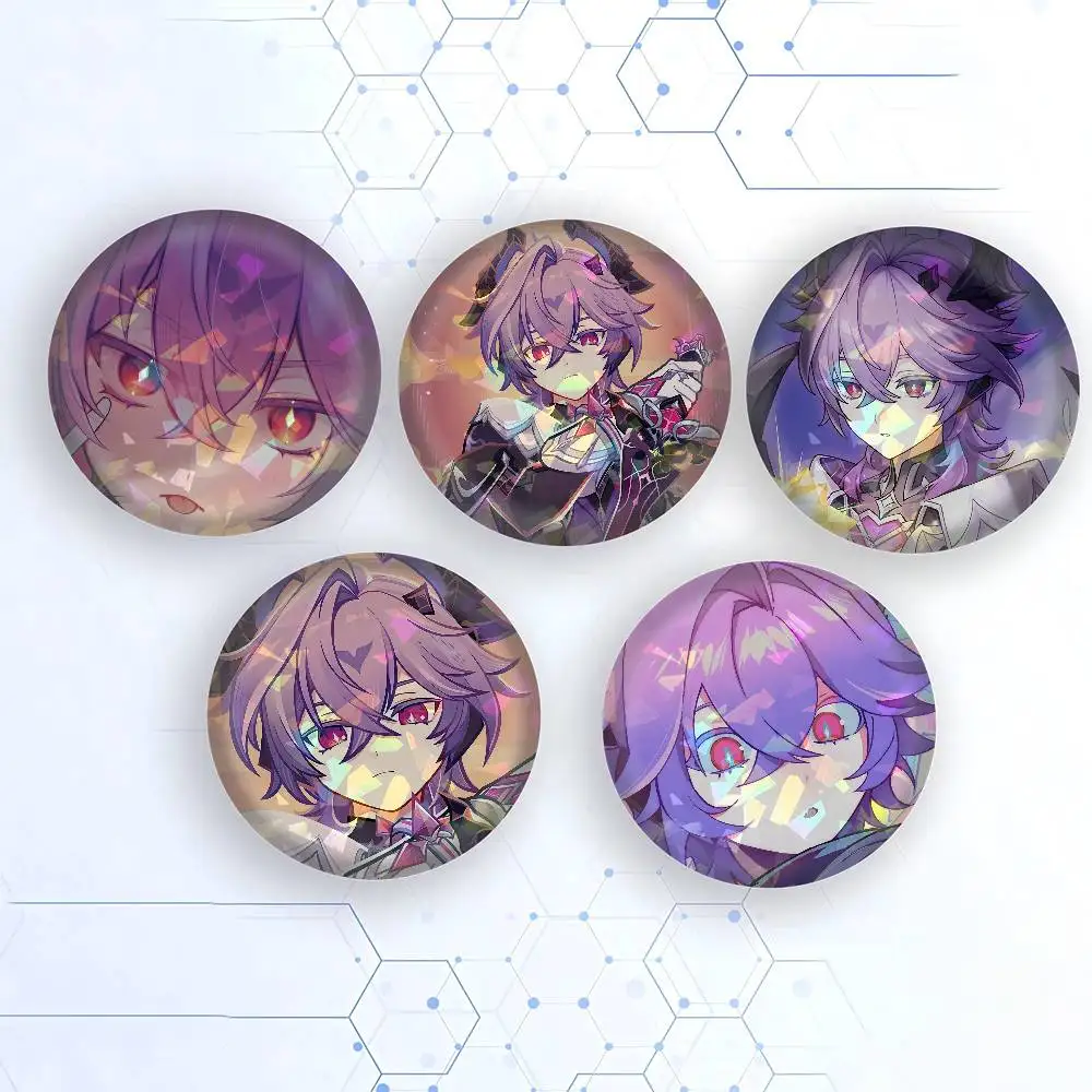 Durin Snap-in Pins Cartoon Character Round Creative Brooches for Backpack Accessories Jewelry Gifts
