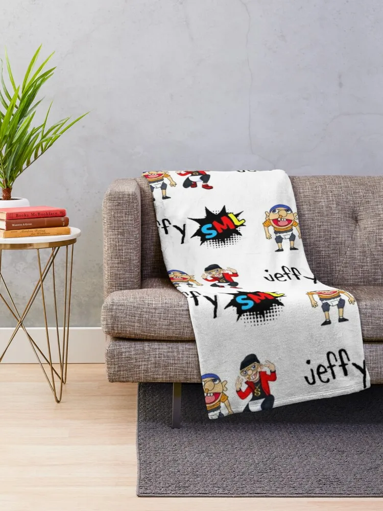 Jeffy Funny Puppet Sticker Pack Sml Supermariologan Cool Throw Blanket manga Blankets Sofas Of Decoration Hairys Blankets