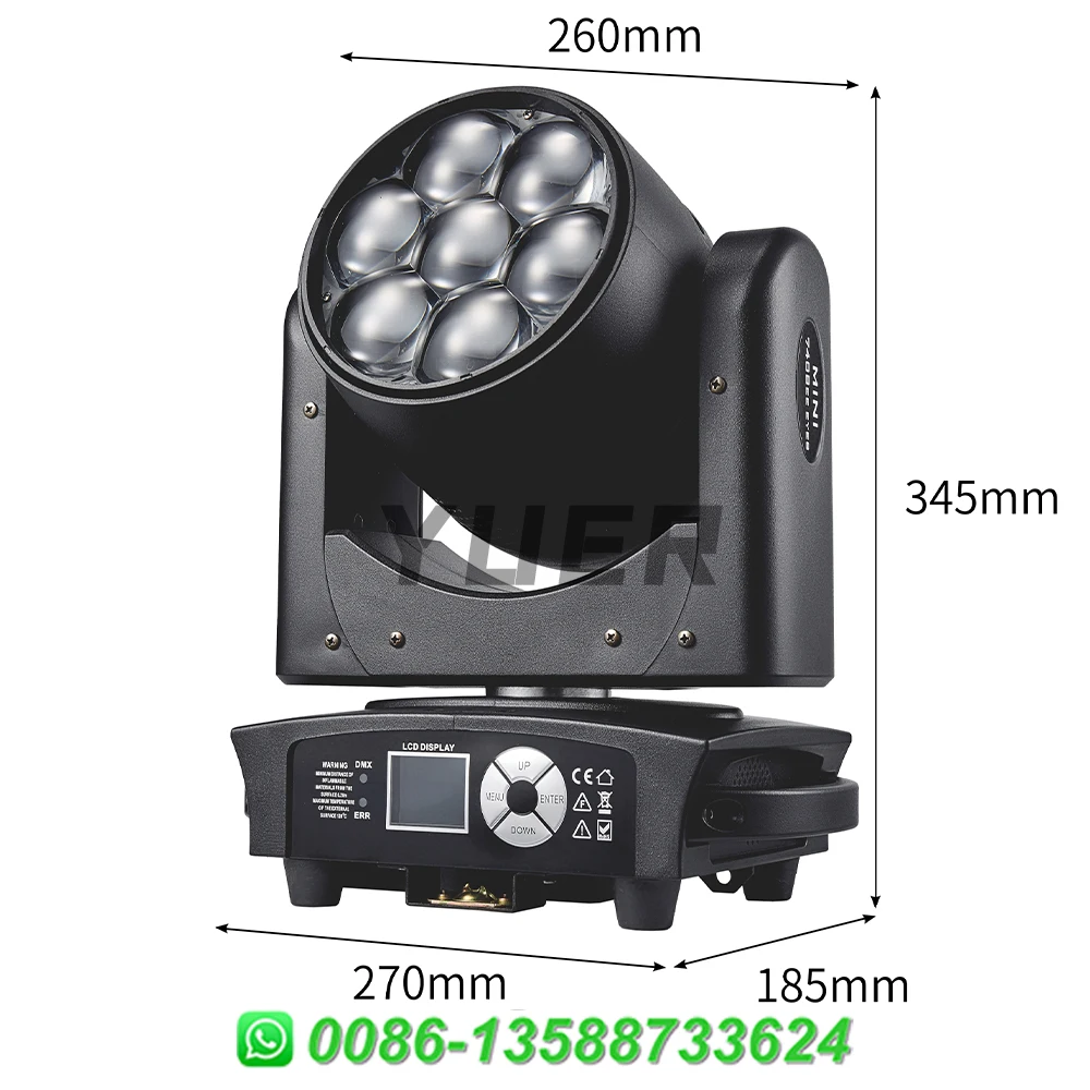 شعاع ضوء أمامي متحرك صغير RGBW ، غسل ، أضواء مسرح تكبير ، ct DMX512 لـ Dj ، ديسكو ، نادي الزفاف ، بار ، مصباح تأثيرات المسرح ، 7x40W ، جديد